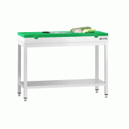 Table inox de découpe avec plan vert - Profondeur 700 mm | Ggm - 1000_0