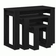 Tables gigognes 3 pcs Chêne noir Bois d'ingénierie Modèle Aero Design - 862677