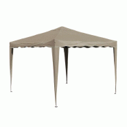 Tonnelle / pavillon pliable en métal beige 300 x 300 x 260 cm