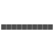 Vidaxl ensemble de panneau de clôture wpc 1737x186 cm noir 3070437