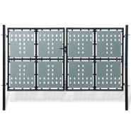Vidaxl portail simple de clôture noir 300x200 cm 141693