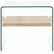 VidaXL Table basse Clair 50x50x45 cm Verre trempé Modèle Atlas Infinite Vision - 284742