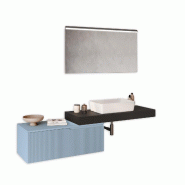 AQA Design Composition de salle de bain en MDF 4 pièces anthracite/tiffany bleu L.190 P.45 H.190 MPVE52-ANT-TIF - multicolore Bois manufacturé MPVE5