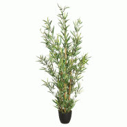 Atmosphera - Bambou artificiel en pot hauteur 120 - vert plastique JJ079
