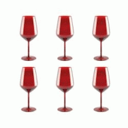 Aulica Verres à vin rouge - lot de 6 - rouge 955617