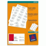 Avery boîte de 2400 étiquettes copieur 70x35 rouge fluo dp24r-100 Avery boîte de 2400 étiquettes copieur 70x35 rouge fluo dp24r-100