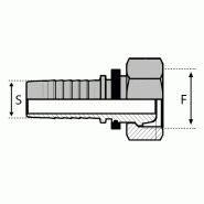 Cône 24° - Femelle - Droit (DKF) - 24 , 1"1/2 , m58x200