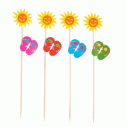 Décors assortis pour glaces Tournesols bois 20cm - par 100