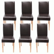Décoshop26 - Lot de 6 chaises de salle à manger cuisine en synthétique marron pieds en bois clair design moderne 04_0000711 - marron 3000085532691 Décoshop26 - Lot de 6 chaises de salle à manger cuisine en synthétique marron pieds en bois clair design moderne 04_0000711 - marron 3000085532691