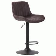 Décoshop26 - Tabouret de bar chaise haute x1 en PVC marron coutures verticales support en métal noir 10_0005098 - marron 3000252461892 Décoshop26 - Tabouret de bar chaise haute x1 en PVC marron coutures verticales support en métal noir 10_0005098 - marron 3000252461892