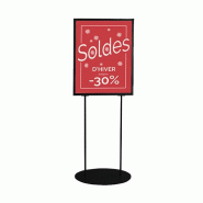 Edimeta Porte Affiche B2 sur Pied Ovale NOIR Double Face Info-Displays - noir 214814NR