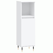 Helloshop26 - Armoire de salle de bain blanche avec 2 compartiments rangement pratique 30 x 30 x 100 cm en bois d'ingénierie blanc 02_0048996 - blanc