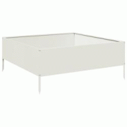 Helloshop26 - Jardinière bac lit surélevé plantes fleurs terrasse jardin de jardin 100 x 100 x 25 cm acier blanc 02_0039265 - 3000218578770 Helloshop26 - Jardinière bac lit surélevé plantes fleurs terrasse jardin de jardin 100 x 100 x 25 cm acier blanc 02_0039265 - 3000218578770