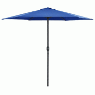 Helloshop26 - Parasol d'extérieur et mât en aluminium 270 x 246 cm bleu azuré 02_0008287 - 3000442982725