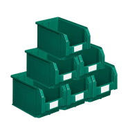 Lot de 15 bacs à bec plastique 12.5l vert_0