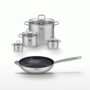 Lot Poêle céramique 32 cm & 4 Faitouts Elo Profi Therm Platinum - gris inox 3176239952285