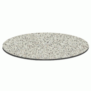 Oviala Business Plateau de table de jardin rond HPL 70 cm terrazzo - blanc métal 114929