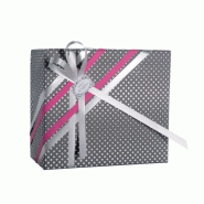 Papier cadeau pois gris - 0.70x100m - Papier couché