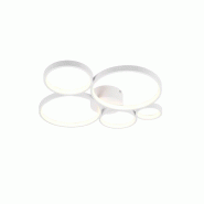 Plafonnier LED 49W 3000K blanc mat 5 anneaux dimmable - Trio - Rondo - blanc métal 4017807488821