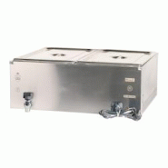 Romux® Bain-marie électrique professionnel - 2 bacs GN 1/1 en acier inox avec robinet de vidange et régulateur de température 30-110°C - Modèle de table - 2000W Romux® Bain-marie électrique professionnel - 2 bacs GN 1/1 en acier inox avec robinet de vidange et régulateur de température 30-110°C - Modèle de table - 2000W