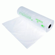 Sac plat bio-sourcé 35x45cm en rouleau prédécoupé - biodégradable et compostable - par 300