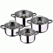 San Ignacio - Batterie de cuisine Dina 16/18/20/24 cm en acier inoxydable compatible induction - multi-matériau Q2828