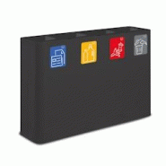 Stil Casa PURE système de collecte des déchets, acier peint, 120x30xh. 80 cm, 240 litres avec quatre compartiments de 60 litres chacun, noir. - noir Stil Casa PURE système de collecte des déchets, acier peint, 120x30xh. 80 cm, 240 litres avec quatre compartiments de 60 litres chacun, noir. - noir