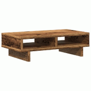Support de moniteur table meuble bureau vieux bois 50 x 27 x 15 cm bois d'ingénierie marron 02_0045010 - marron Bois massif 3000220476484