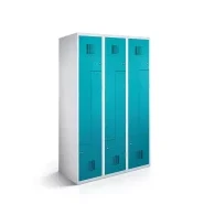 Vestiaire en L métallique  - 6 portes - 120 cm de largeur