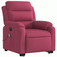 VidaXL Fauteuil inclinable de massage électrique rouge bordeaux Modèle Permonta - 3205130