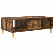 VidaXL Table basse Chêne fumé 102 x 55 x 35 cm Bois d'ingénierie Modèle Polaris Design Plus - 876193