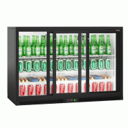 Arrière bar réfrigéré 3 portes coulissantes vitrées 320 litres | BKTG320SSNN