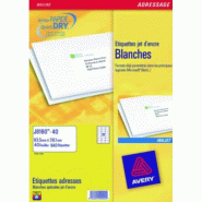 AVERY 960 étiquettes Jet d'encre blanches, format 63,5 x 33,9 mm (40 feuilles A4 / cdt) - 3266550270240