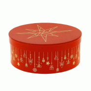 Boite à chapeau carton rouge Christmas Ø25 - Boite à chapeau carton rouge Christmas Ø25 -