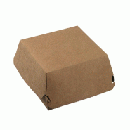 Boite burger modèle S Ecokraft carton naturel 11,5x11,5x7cm - par 200