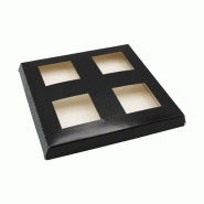 Calage 4 Verrines de 210cc 185x185mm en carton noir par 200 pièces JORIDEAL - transparent plastique 3519400999854