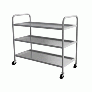 Chariot de service inox – 3 niveaux – charge 120 kg – 40 x 90 cm – Réf. AKS-SGS-2.SV.03 - AKS-SGS-2.SV.03