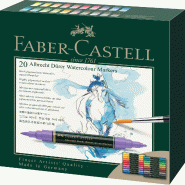 FABER-CASTELL Boîte de 20 marqueurs peinture Albrecht Dürer, double pointe, encres assorties - 160320
