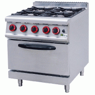 Fourneau gaz sur four gaz gamme 700 avec 4 feux inox - PJUS-RQ-4