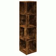 Helloshop26 - Armoire d'angle moderne rangement compacte 33 x 33 x 132 cm en bois d'ingénierie chêne fumé 02_0048262 - Bois massif 3000235186460
