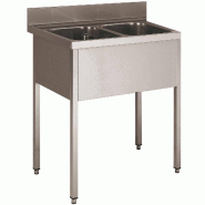 ITALCONCEPT L2G Plonge Inox 304 Demontable, 2 Bacs 850mm x 1400mm x 600 mm - 3616350023605