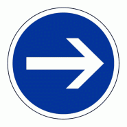 Panneau B21_1 - Obligation de tourner à droite