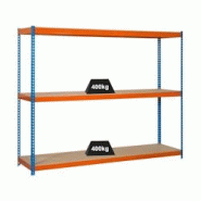 PROREGAL Étagère pour charges lourdes MID WOOD YETI THREE | HxLxP 150x150x45cm | Charge du compartiment 400kg | Bleu-orange - gris métal PR_RS140-14 PROREGAL Étagère pour charges lourdes MID WOOD YETI THREE | HxLxP 150x150x45cm | Charge du compartiment 400kg | Bleu-orange - gris métal PR_RS140-14