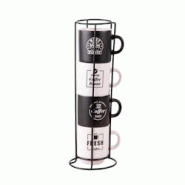 Tour 4 tasses à café 12 cl - Noir Rond Porcelaine Table Passion 5.9x5.9 cm - noir porcelaine 3106232312939 Tour 4 tasses à café 12 cl - Noir Rond Porcelaine Table Passion 5.9x5.9 cm - noir porcelaine 3106232312939