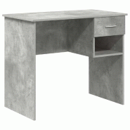 VidaXL Bureau avec tiroir Gris béton 90 x 49 x 75 cm Bois d'ingénierie Modèle Vega Executive Select - 869269