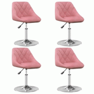 VidaXL Chaises à manger pivotantes lot de 4 Rose Velours Modèle Isandro - 3088763XL