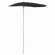 VidaXL Demi-parasol de jardin avec mât 180x90 cm noir Modèle Outdoor Aurora - 315565