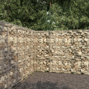 Vidaxl mur en gabion avec couvercle acier galvanisé 300 x 50 x 200 cm 145090