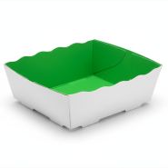 Barquette Carton Vert/Blanc 125g - Sans Impression - Lot de 1000