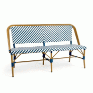 Bistromania Banquette de terrasse RIVOLI - Tressage bleu et blanc - EA175